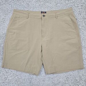 Faherty Men's All Day Stretch Chino Shorts Brown Size 38 Beach‎ Office Preppy